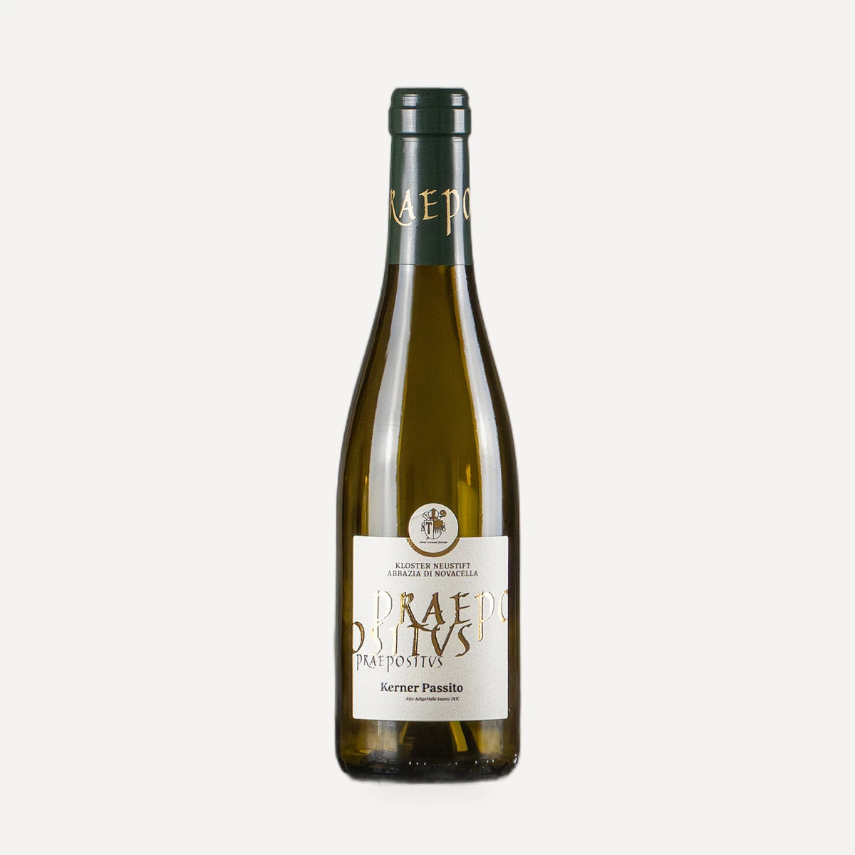 Kerner Passito Praepositus Alto Adige Valle Isarco DOC wine — Abbazia di Novacella Stiftskellerei Neustift winery — Dionysus