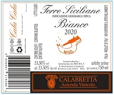 Cala Cala Bianco wine — Calabretta winery — Dionysus
