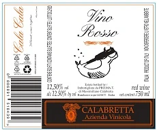 Cala Cala Rosso wine — Calabretta winery — Dionysus