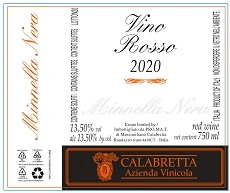 Minnella Nera wine — Calabretta winery — Dionysus