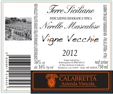 Vigne Vecchie wine — Calabretta winery — Dionysus