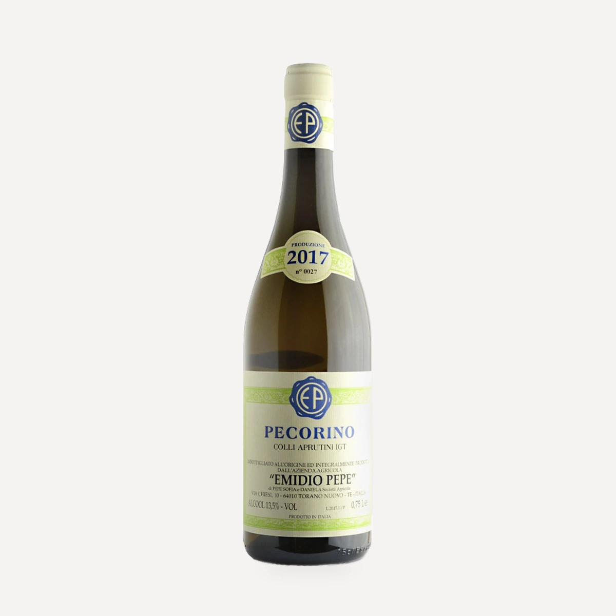 Pecorino Terre d’Abruzzo IGT wine — Emidio Pepe winery — Dionysus