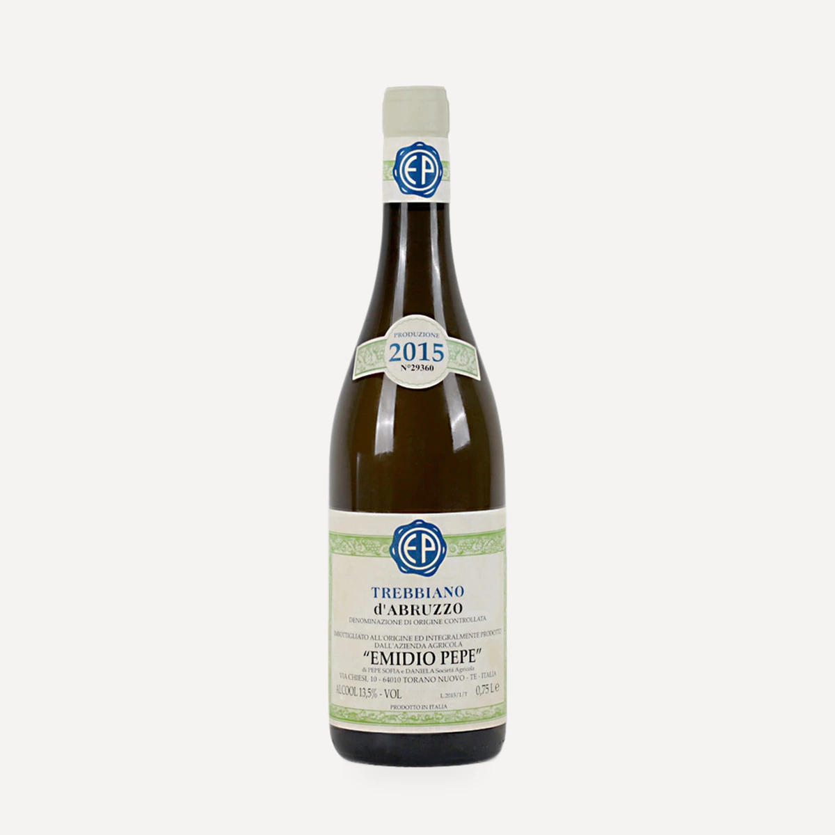 Trebbiano d’Abruzzo DOC wine — Emidio Pepe winery — Dionysus