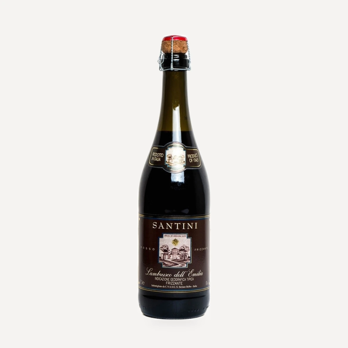 Santini Rosso Lambrusco dell'Emilia IGT wine — Abbazia di San Gaudenzio winery — Dionysus