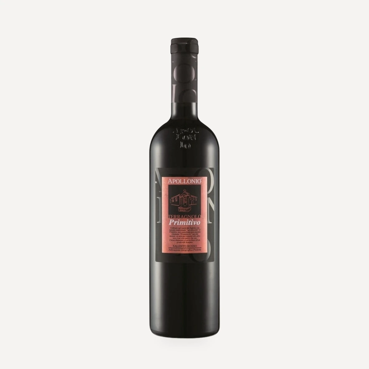 Terragnolo Primitivo wine — Apollonio winery — Dionysus