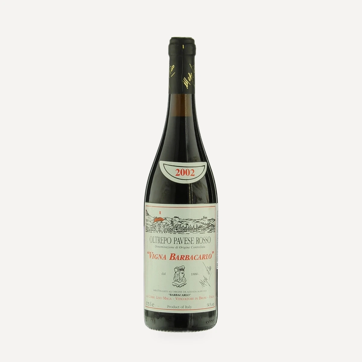 Vigna Oltrepo Pavese Rosso DOC wine — Barbacarlo Lino Maga winery — Dionysus