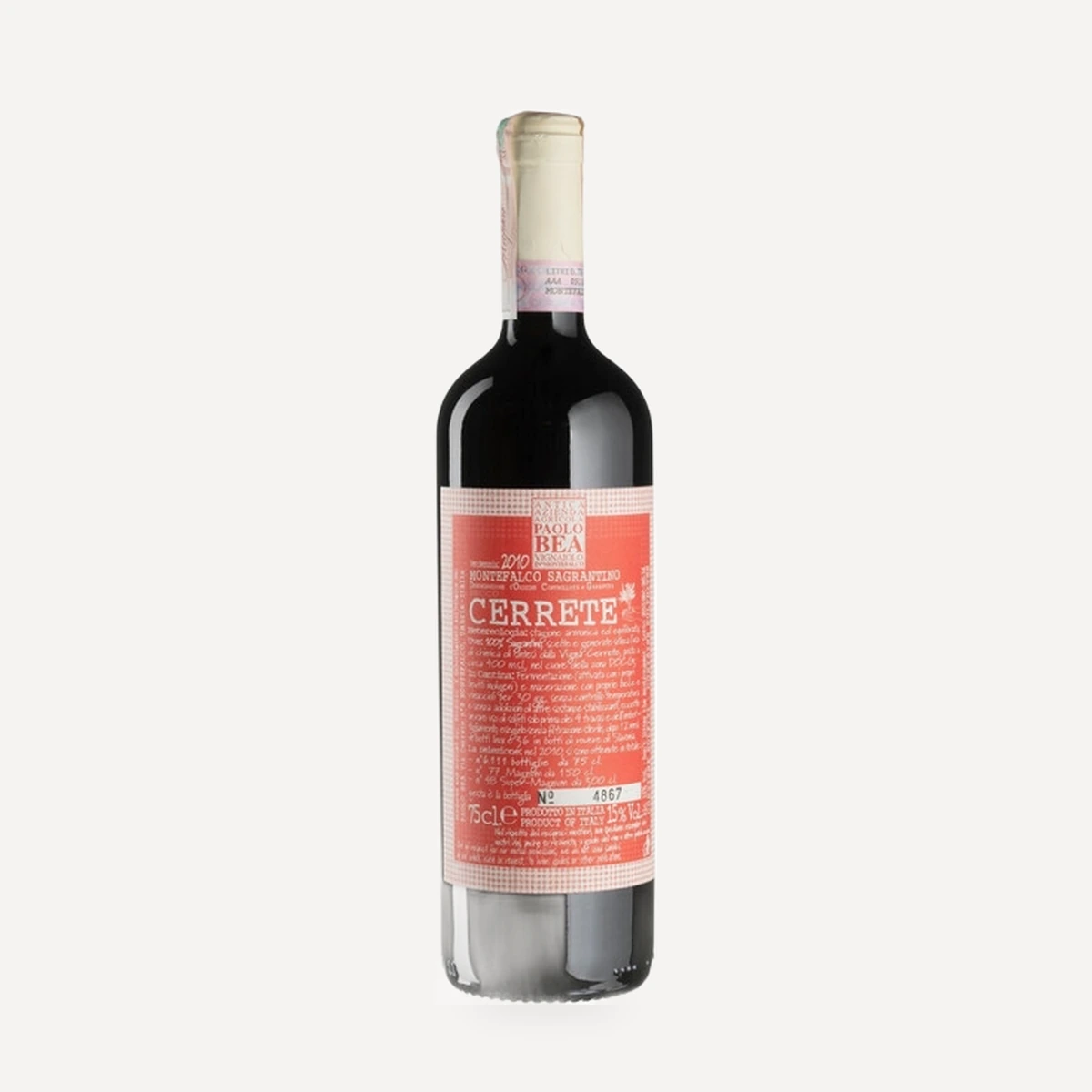 Cerrete Montefalco Sagrantino DOCG wine — Bea winery — Dionysus