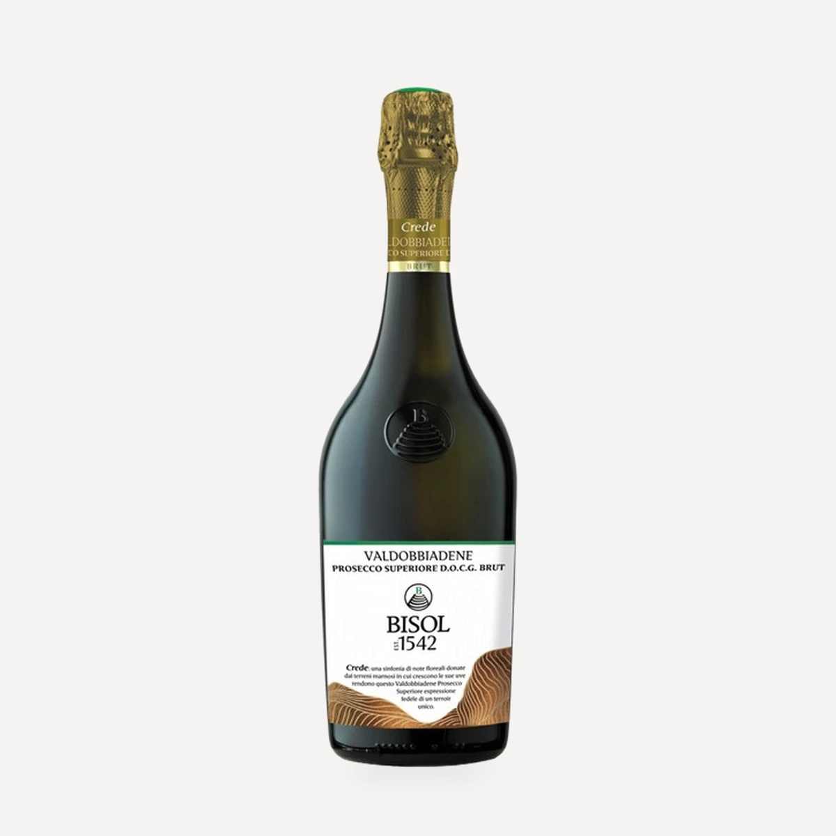 Crede Prosecco di Valdobbiadene Superiore Brut DOCG wine — Bisol winery — Dionysus