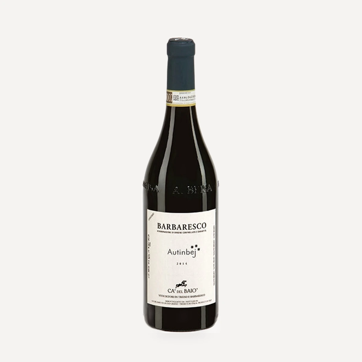 Barbaresco Autinbej wine — Ca del Baio winery — Dionysus