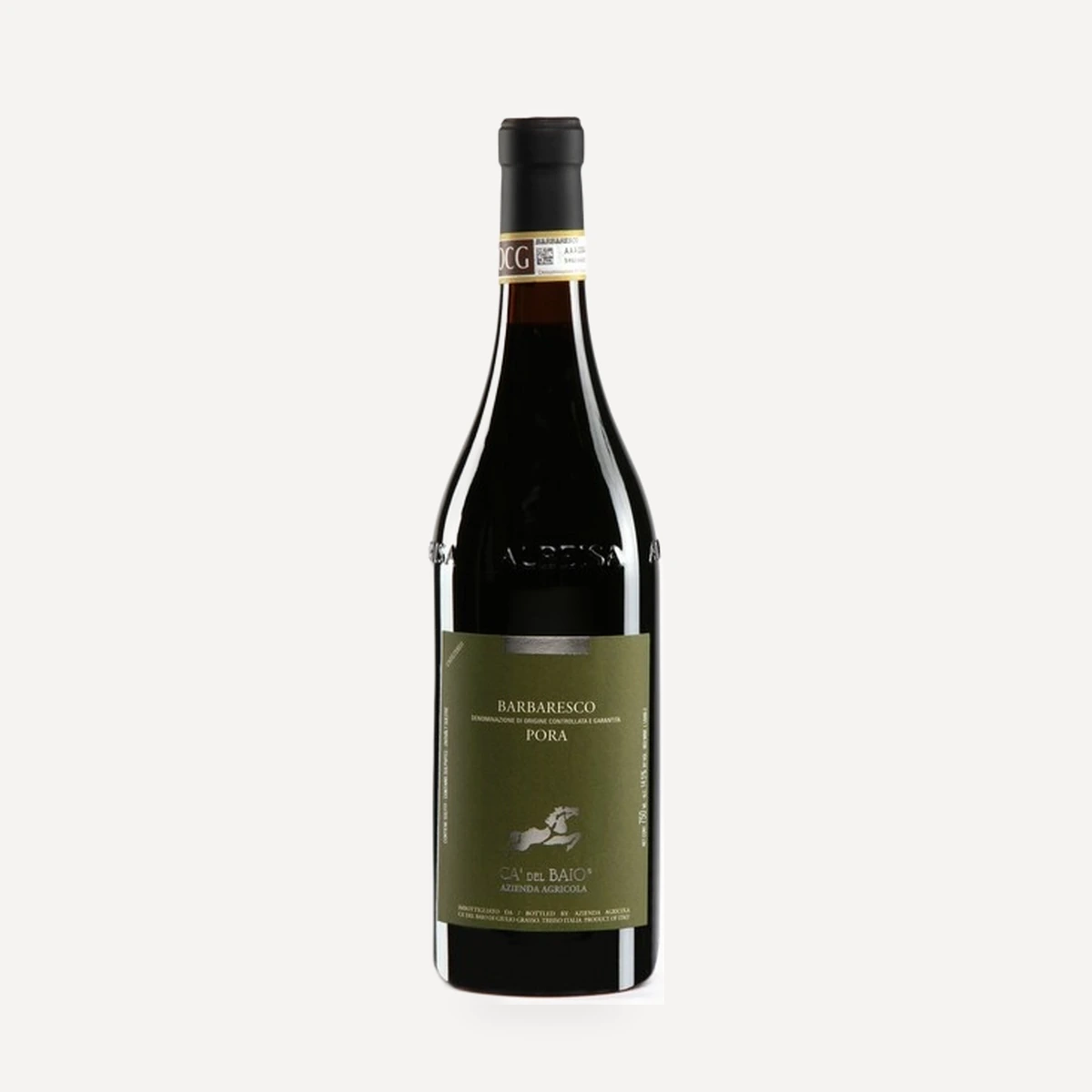 Barbaresco Pora wine — Ca del Baio winery — Dionysus