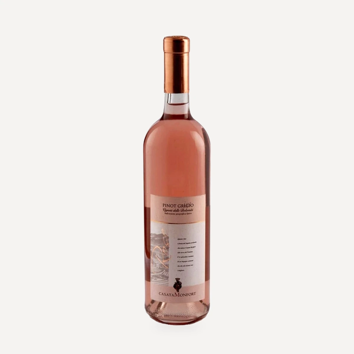 Pinot Grigio Rose Trentino IGT wine — Casata Monfort winery — Dionysus