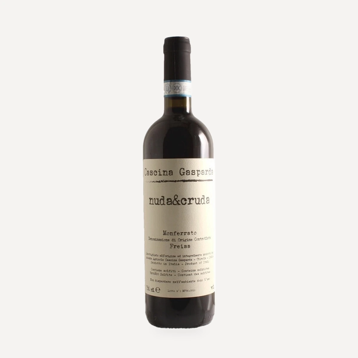 Nuda & Cruda Monferrato DOC wine — Cascina Gasparda winery — Dionysus