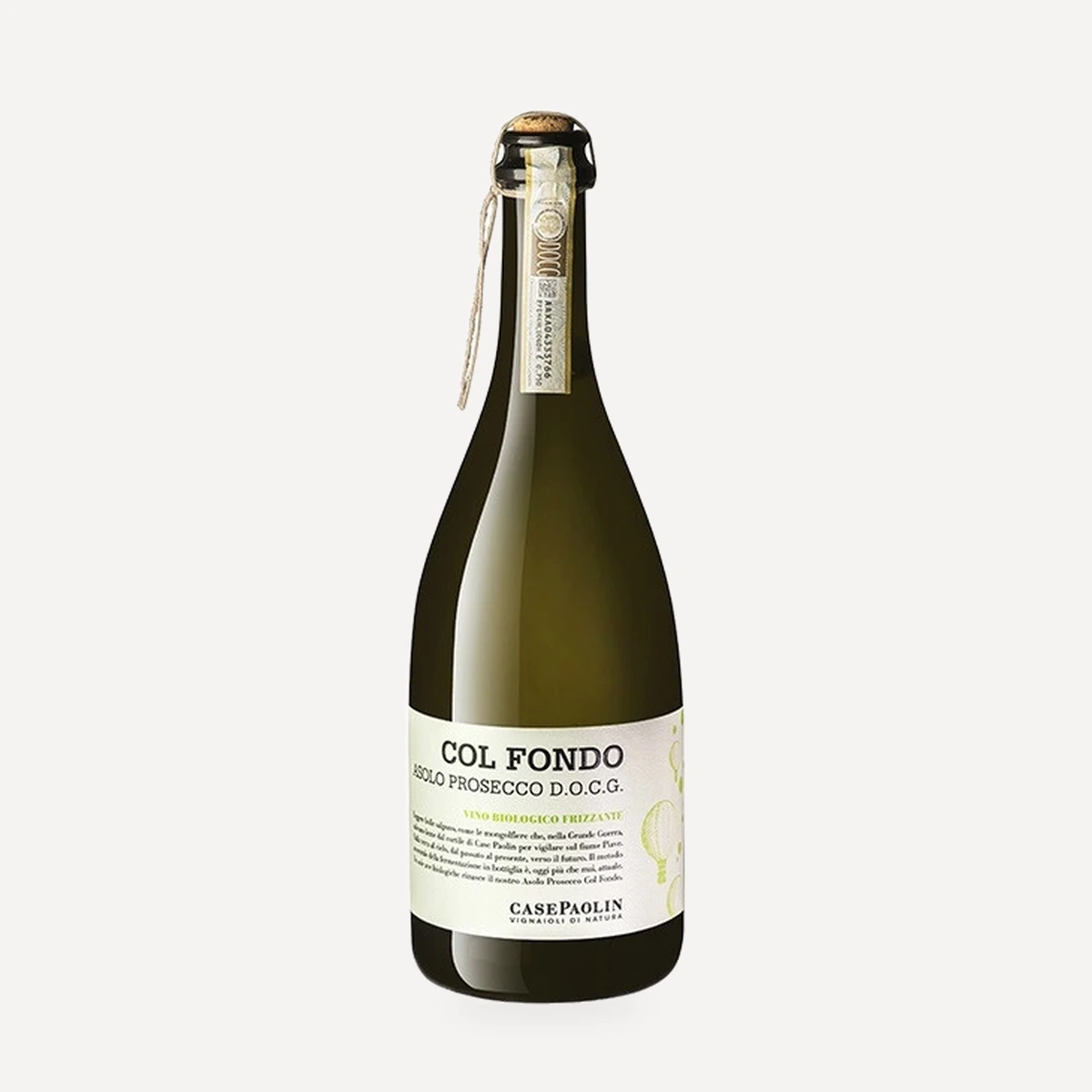 Col Fondo Asolo Prosecco DOCG wine — Case Paolin winery — Dionysus