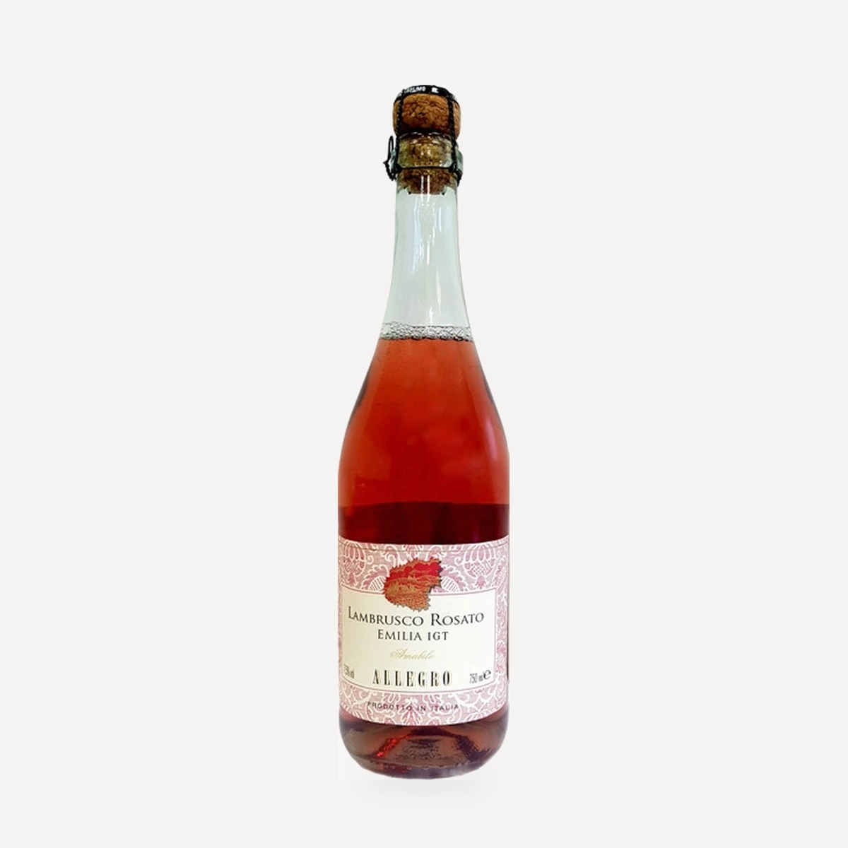 Allegro Lambrusco dell'Emilia Rose Amabile Frizzante IGT wine — Cleto Chiarli winery — Dionysus