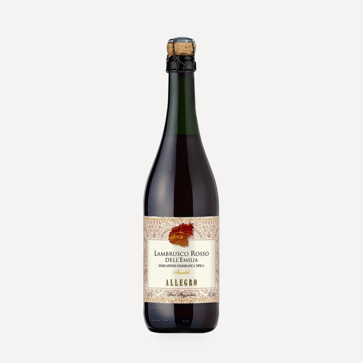 Allegro Lambrusco dell'Emilia Rosso Amabile Frizzante IGT wine — Cleto Chiarli winery — Dionysus