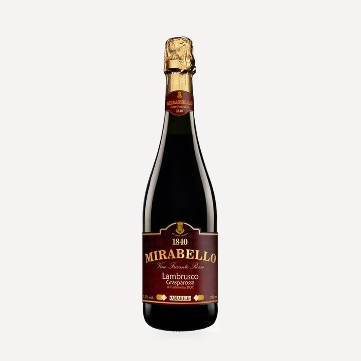 Mirabello Lambrusco Grasparossa di Castelvetro DOC wine — Cleto Chiarli winery — Dionysus
