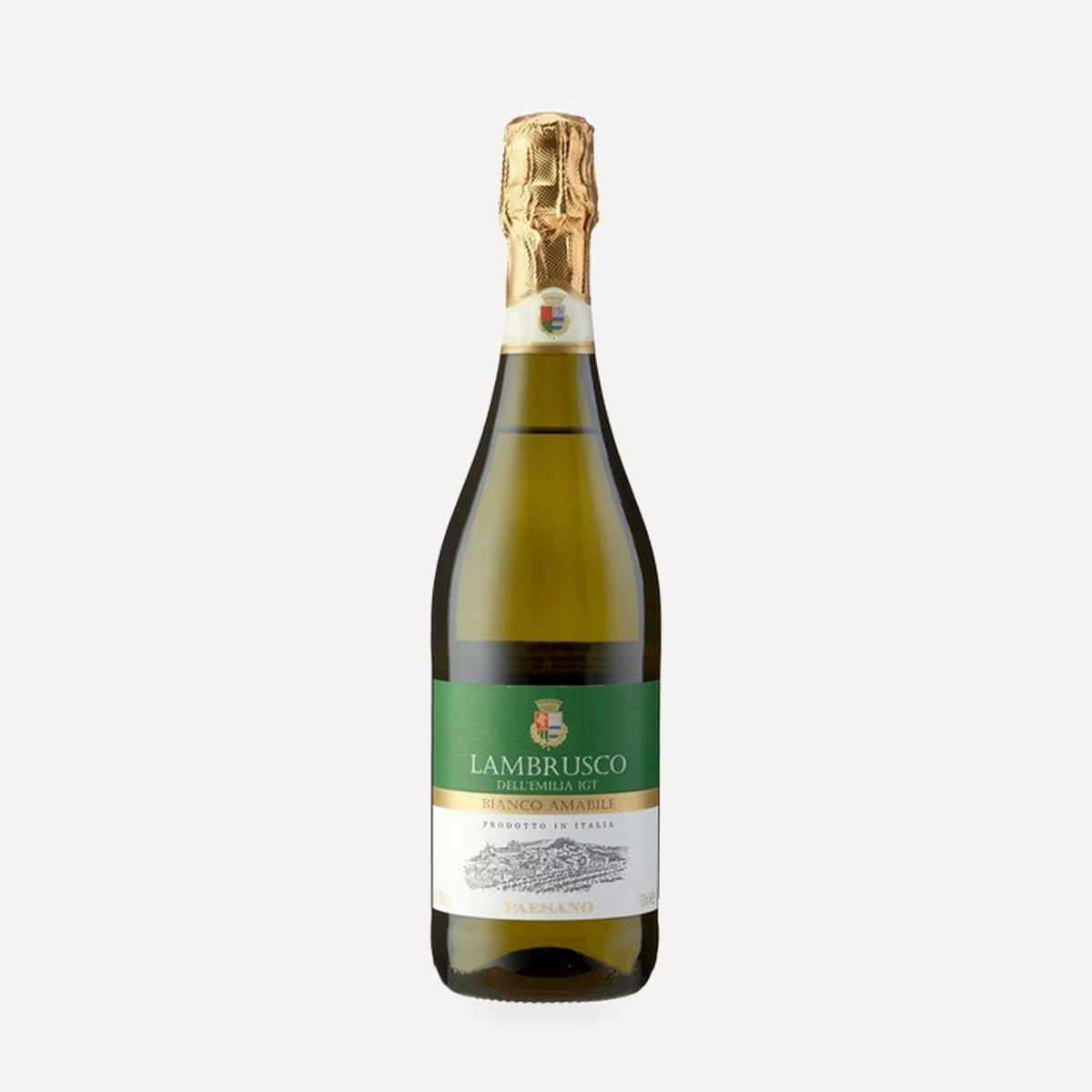 Paesano Lambrusco Bianco Amabile Emilia IGT wine — Cleto Chiarli winery — Dionysus