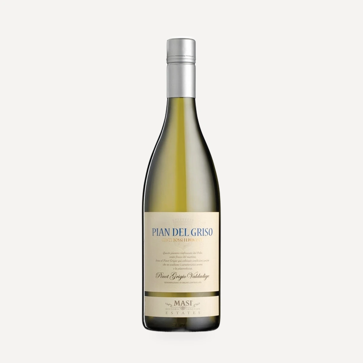 Pian del Griso Pinot Grigio Valdadige DOC wine — Conti Bossi Fedrigotti (Masi) winery — Dionysus
