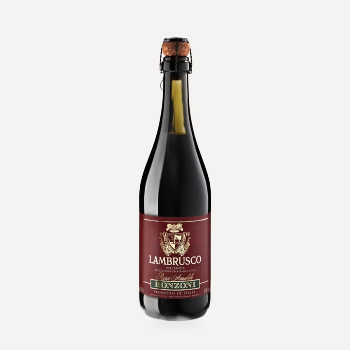 Ronzoni Lambrusco dell'Emilia Rosso Amabile IGT wine — Decordi winery — Dionysus