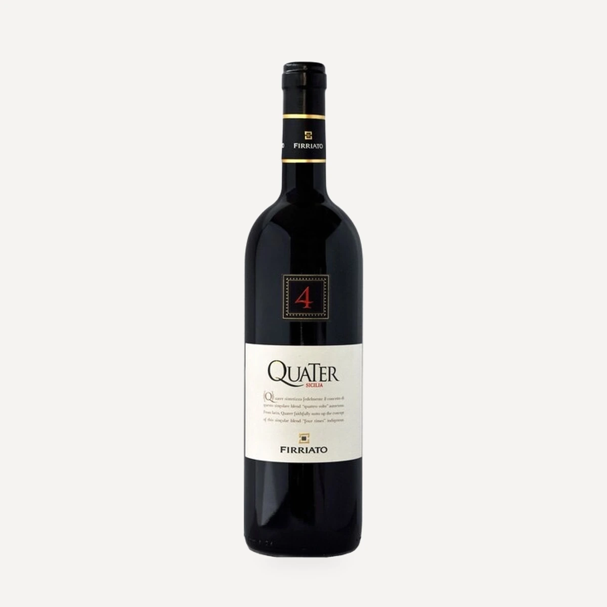 Quater Rosso Sicilia IGT wine — Firriato winery — Dionysus