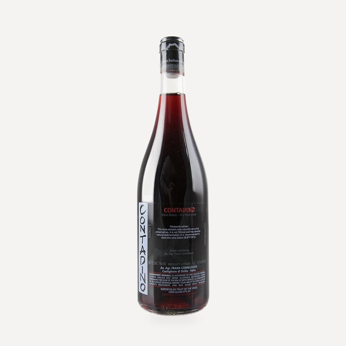 Contadino Etna Rosso DOP wine — Frank Cornelissen winery — Dionysus