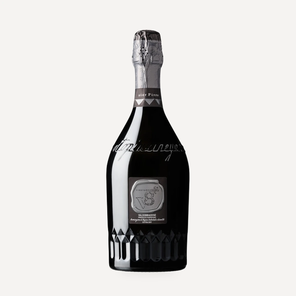 V8+ Sior Piero Valdobbiadene Prosecco Superiore Extra Dry DOCG wine — Genagricola winery — Dionysus