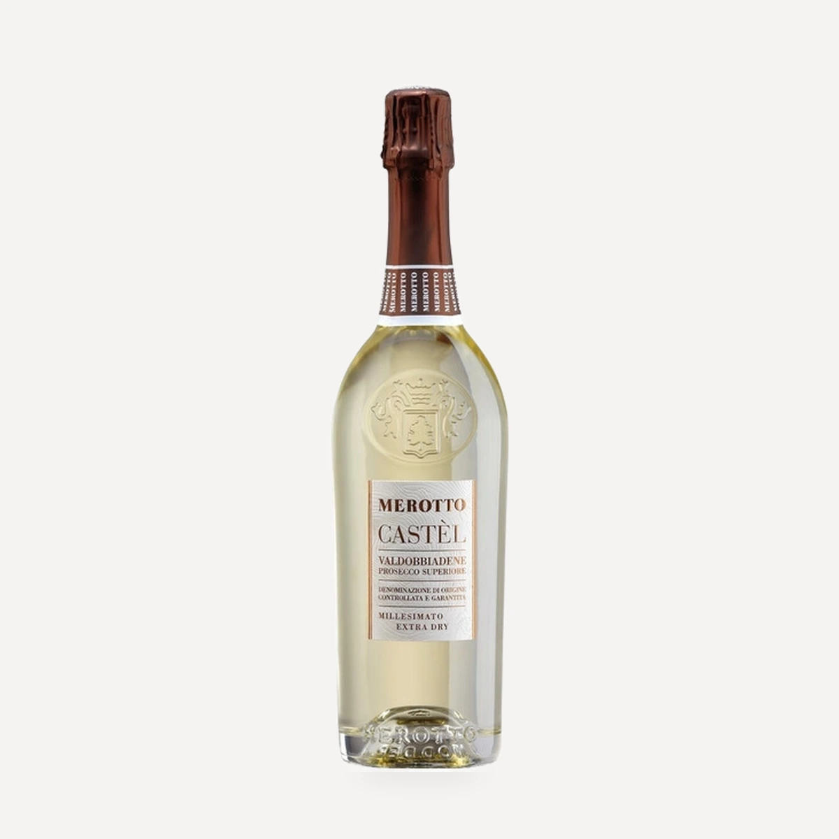 Castel Valdobbiadene Prosecco Superiore Extra Dry DOCG wine — Merotto winery — Dionysus