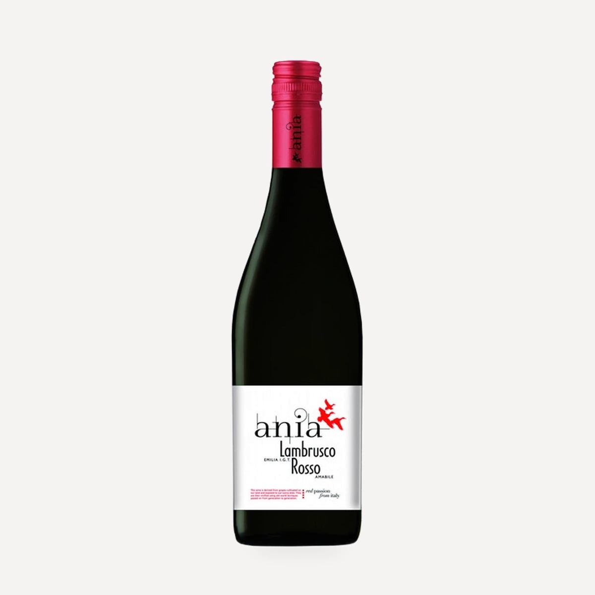 Ania Lambrusco Rosso Amabile Emilia IGT wine — Morando winery — Dionysus