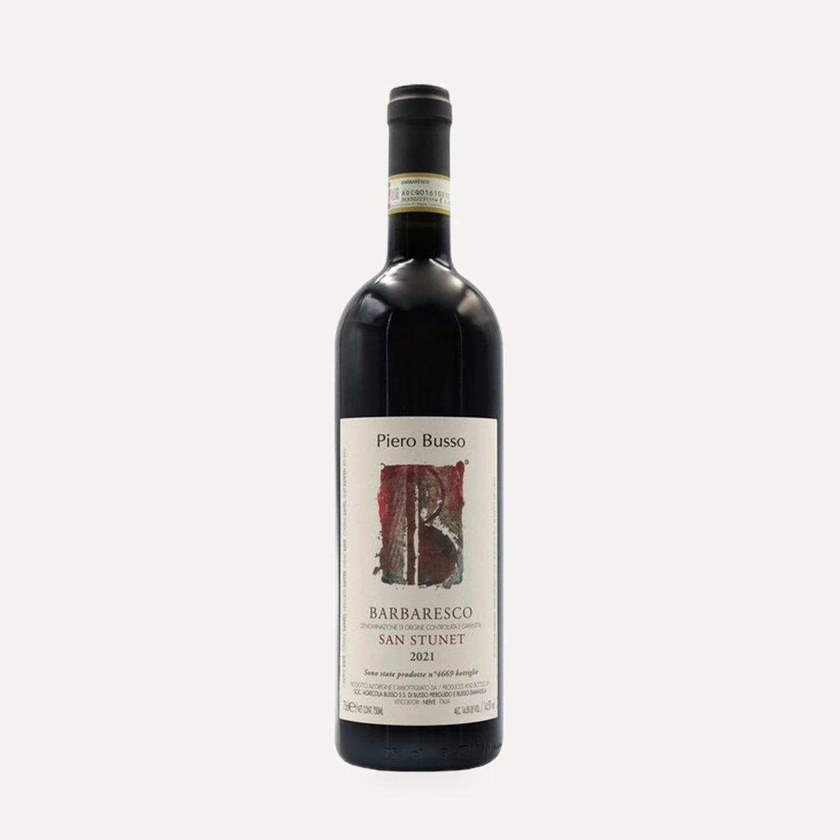 Barbaresco San Stunet wine — Piero Busso winery — Dionysus
