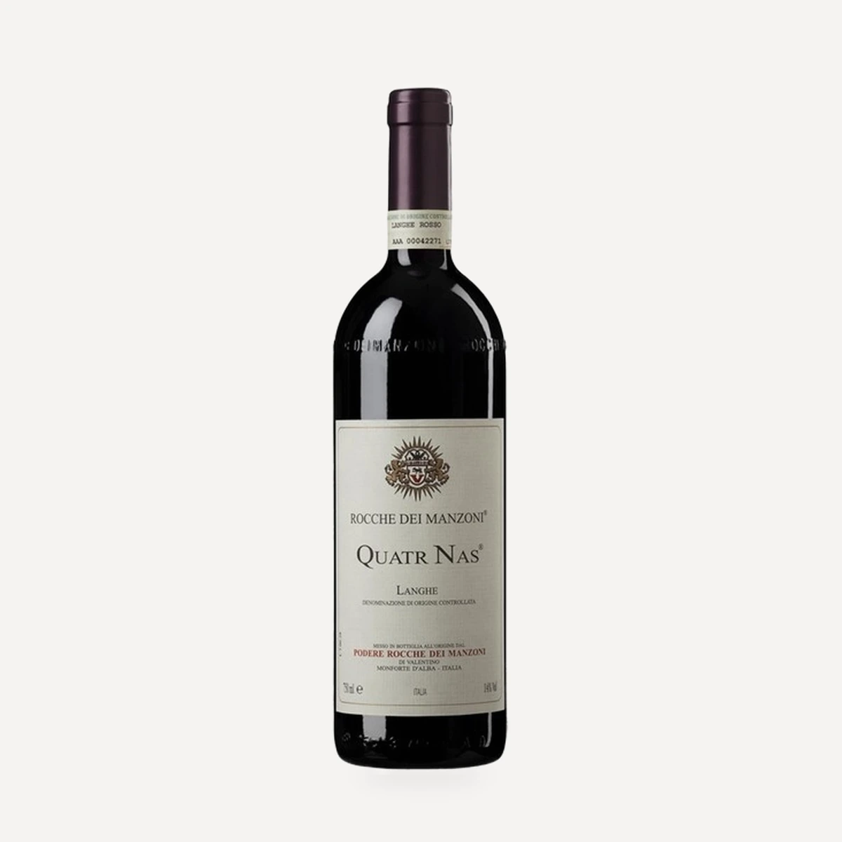 Langhe "Quatr Nas" DOC wine — Rocche Dei Manzoni winery — Dionysus