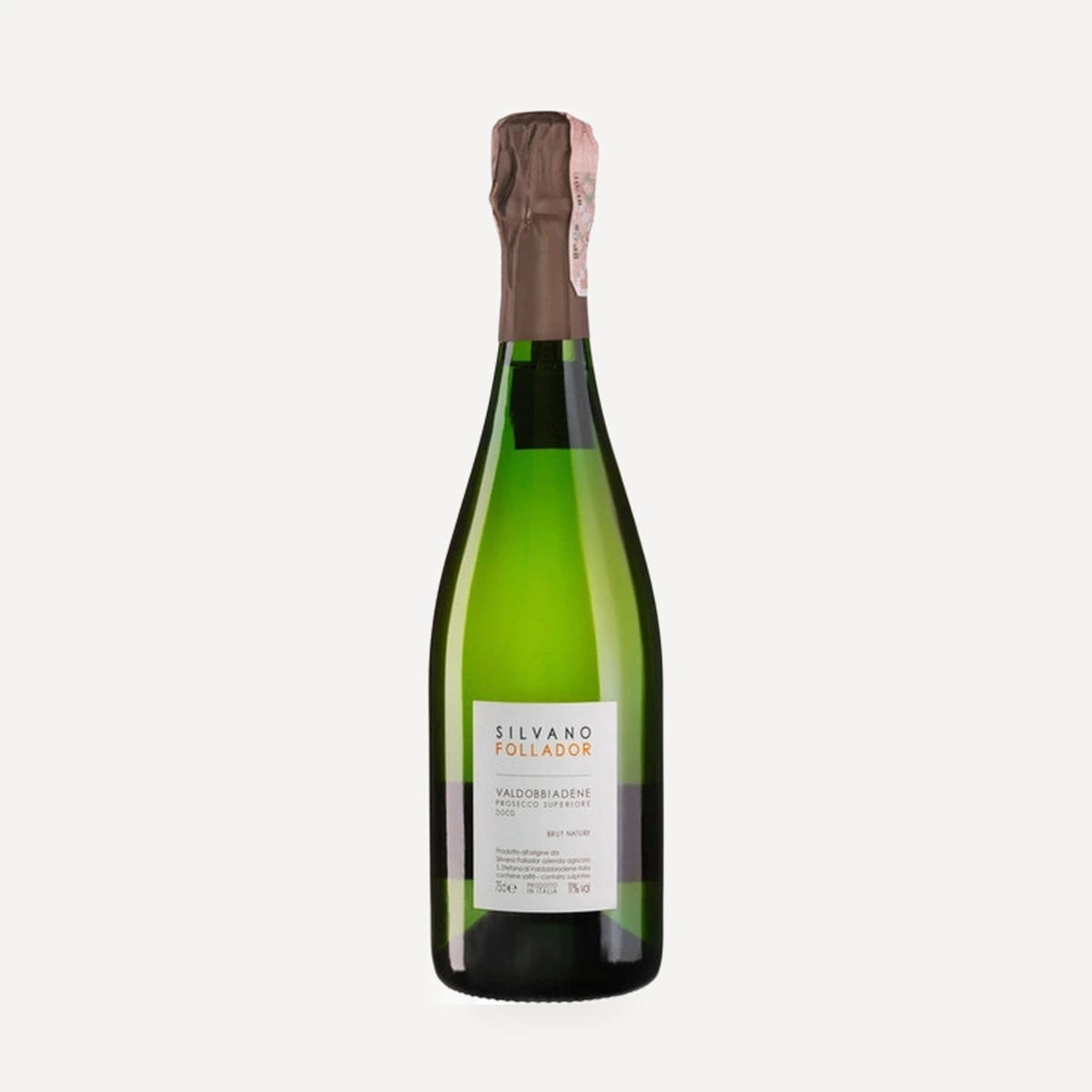 Valdobbiadene Prosecco Superiore Brut Nature DOCG wine — Silviano Follador winery — Dionysus