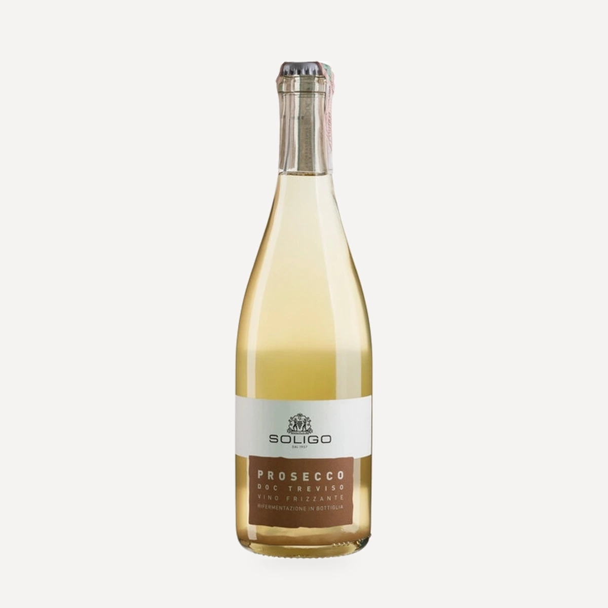 Prosecco Treviso Extra Dry Col Fondo DOC wine — Soligo winery — Dionysus