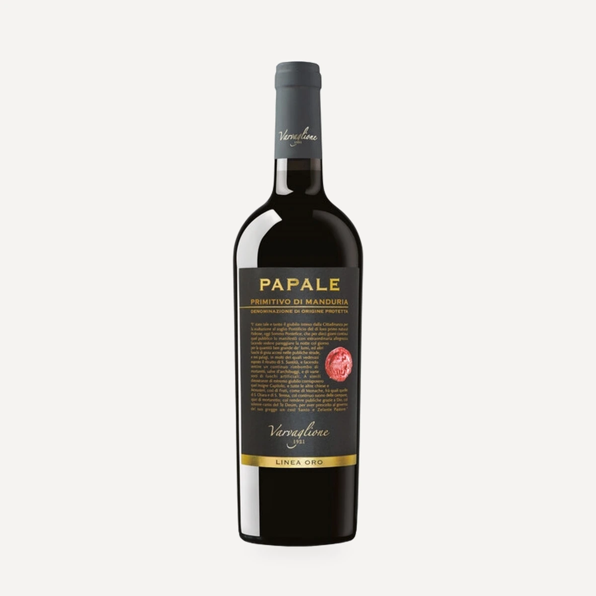 Papale Linea Oro Primitivo di Manduria DOP wine — Varvaglione winery — Dionysus