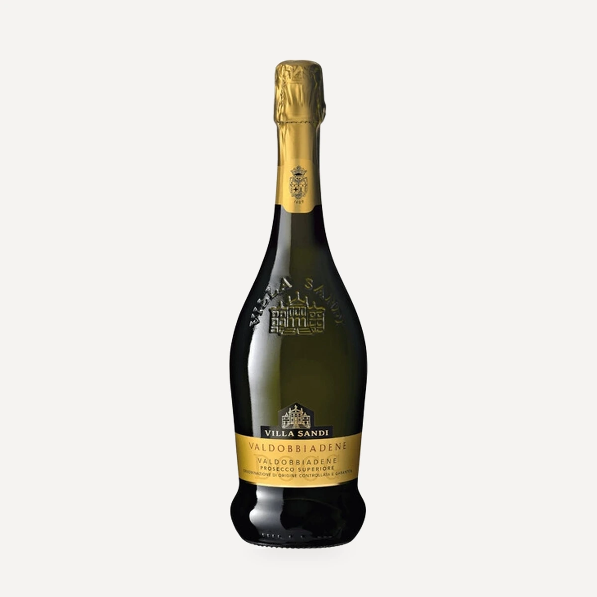 Valdobbiadene Prosecco Superiore Extra Dry DOCG wine — Villa Sandi winery — Dionysus