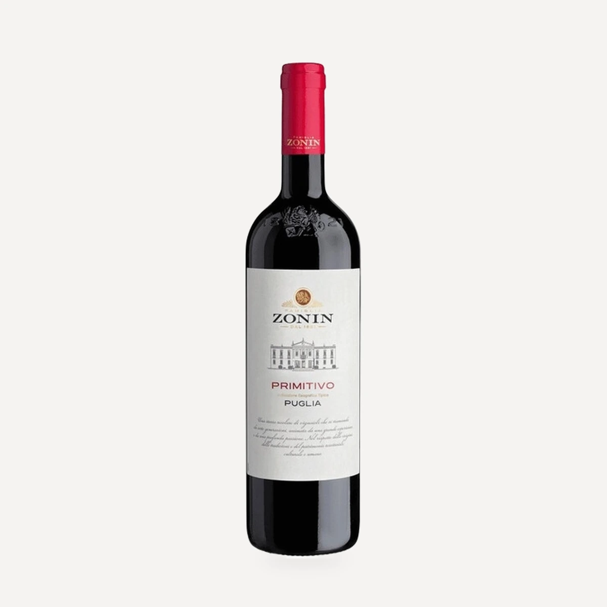 Primitivo Puglia IGT wine — Zonin winery — Dionysus